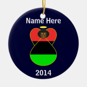 African American Flag Angel Ceramic Tree Decoration