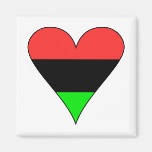 African American Flag Heart Magnet