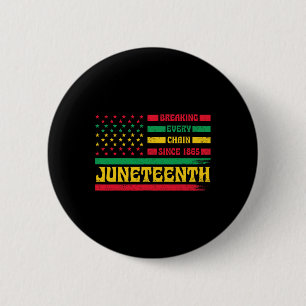 African American Flag Juneteenth Breaking Every Ch 6 Cm Round Badge