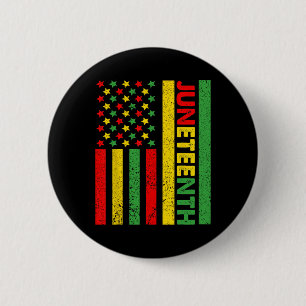African American Flag Juneteenth Shirts Women Men 6 Cm Round Badge