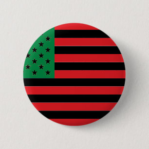 African American Flag - Red Black and Green 6 Cm Round Badge