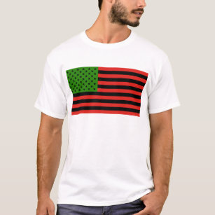 African American Flag - Red Black and Green T-Shirt