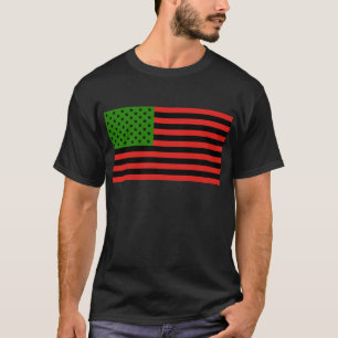 African American Flag - Red Black and Green T-Shirt