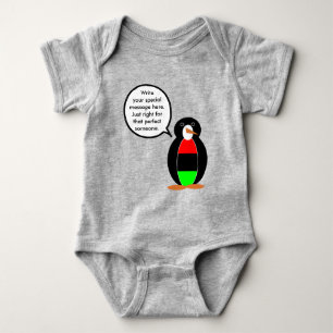 African American Flag Talking Ms. Penguin Baby Bodysuit