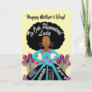 African American Floral Phenomenal Mother's Card