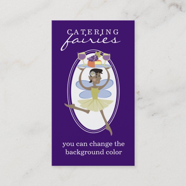 African American food wine chef catering fairy Business Card (Front)