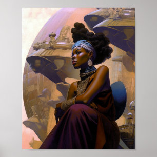 African American Futuristic Lady Poster