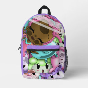 African American Girl and Bears Printed Backpack