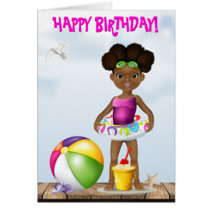 African American Girl Beach Birthday