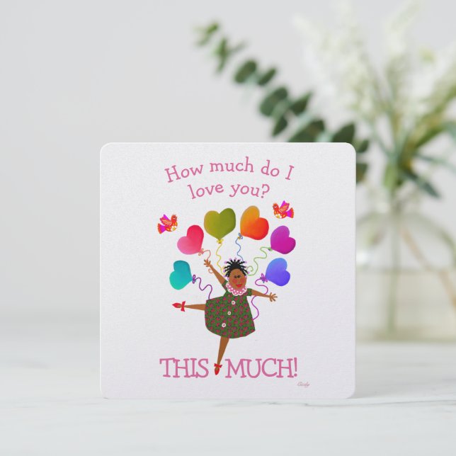 African American Girl  Card (Standing Front)