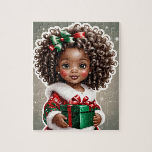 African American Girl Christmas Puzzle