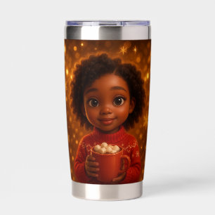 African-American Girl Christmas Tumbler
