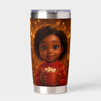 African-American Girl Christmas Tumbler