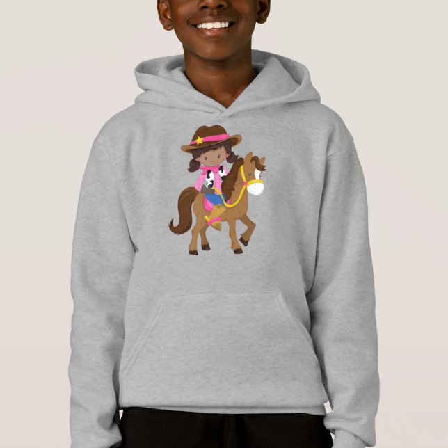 African American Girl, Cowgirl, Sheriff, Horse (Front)