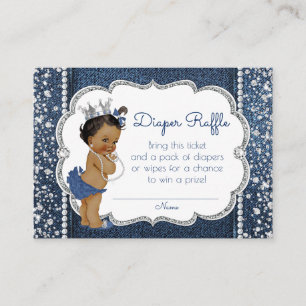 African American Girl Diaper Raffle Tickets Enclosure Card