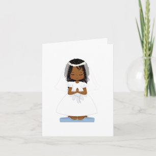 African-American Girl First Holy Communion Card