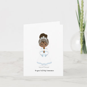 African-American Girl First Holy Communion  Card