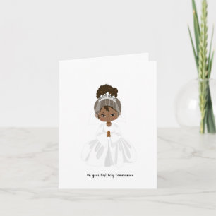 African-American Girl First Holy Communion  Card