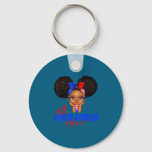 African american girl funny independence 4th of key ring