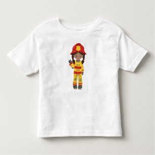 African American Girl, Girl Fireman, Firefighter Toddler T-Shirt
