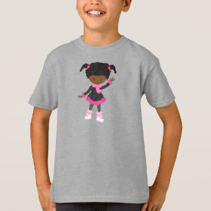 African American Girl, Ice Skating Girl, Cute Girl T-Shirt