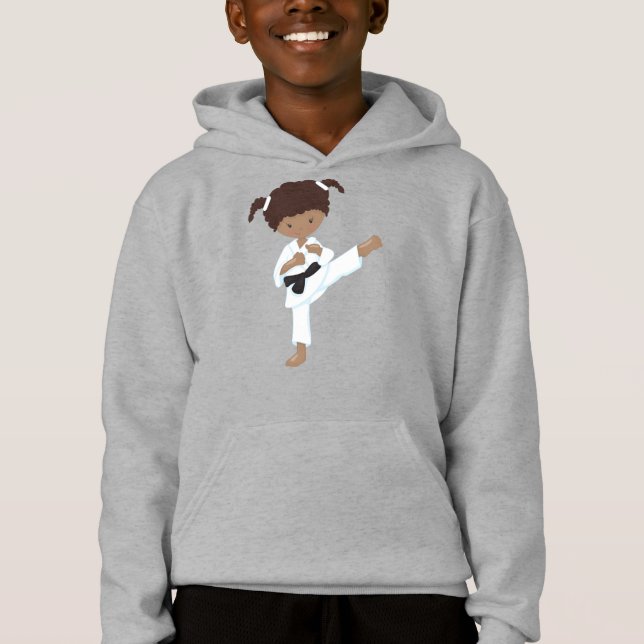African American Girl, Karate Girl, Black Belt (Front)
