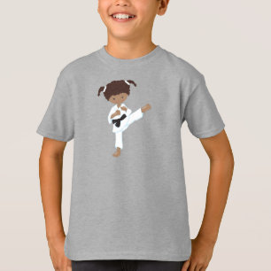 African American Girl, Karate Girl, Black Belt T-Shirt