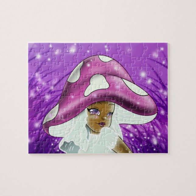 African American Girl Mushroom Jigsaw Puzzle (Horizontal)