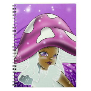 African American Girl Mushroom Notebook