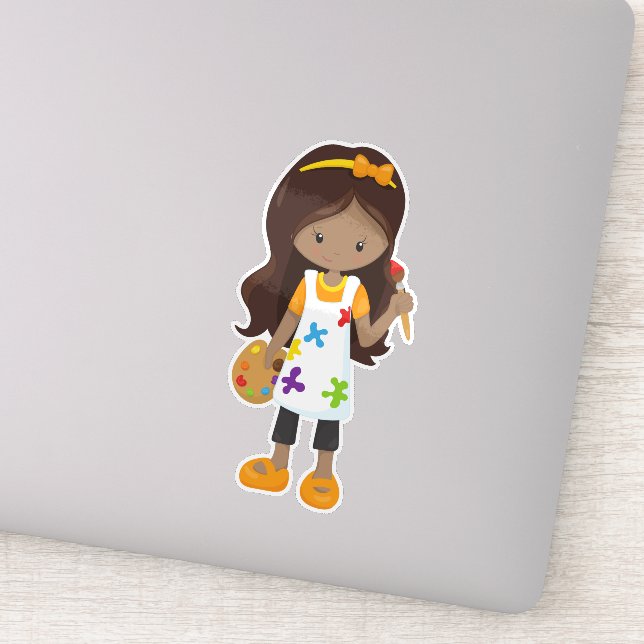 African American Girl, Painter, Painting, Brush (Detail)