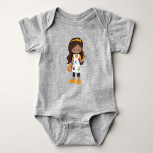 African American Girl, Painter, Painting, Brush Baby Bodysuit