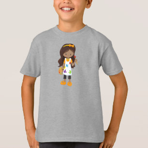 African American Girl, Painter, Painting, Brush T-Shirt