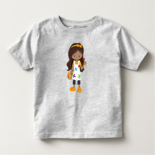 African American Girl, Painter, Painting, Brush Toddler T-Shirt