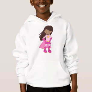 African American Girl, Pink Cape, Superhero Girl