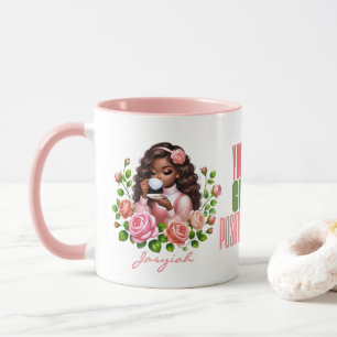 African American Girl Positivity Tea Roses Mug