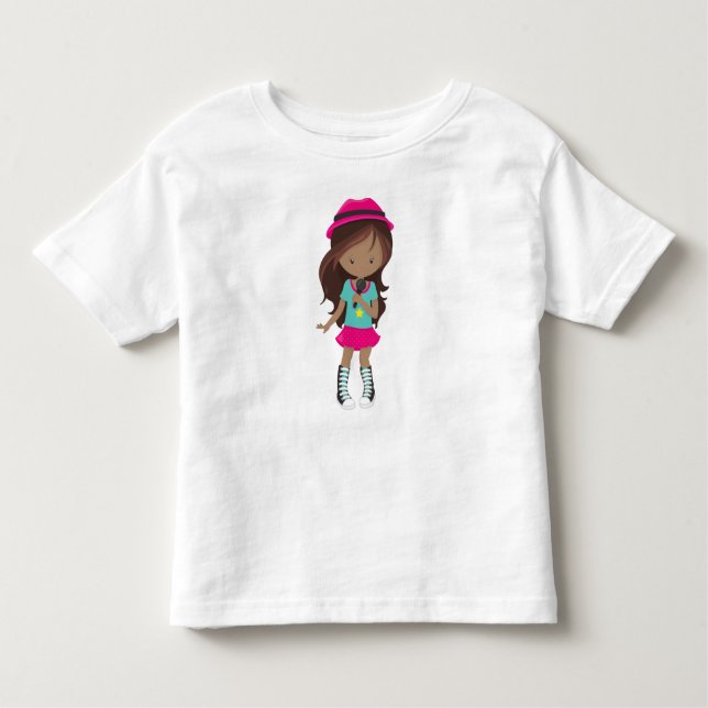 African American Girl, Rock Girl, Band Singer Toddler T-Shirt (Front)