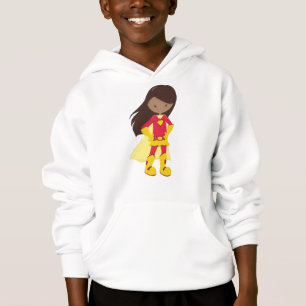 African American Girl, Superhero Girl, Red Costume