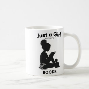 African American, Girl Who Loves Books, Reading, L Coffee Mug