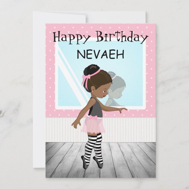 African American Girl's Birthday Card (Front)