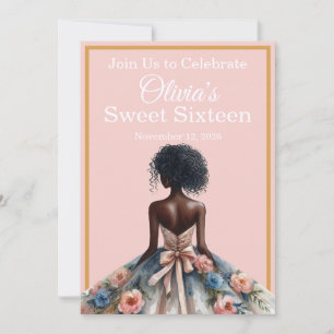 African American Girls Sweet Sixteen Invitation