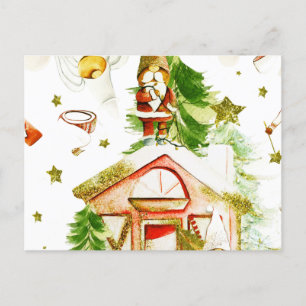 African American Gnome Angel Christmas Greetings Postcard