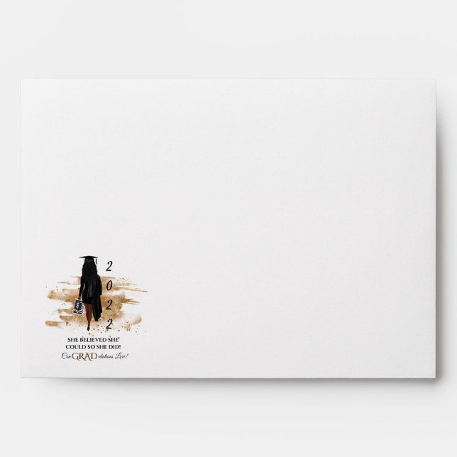 African American Graduation Envelopes (Dark Skin)  (Front)