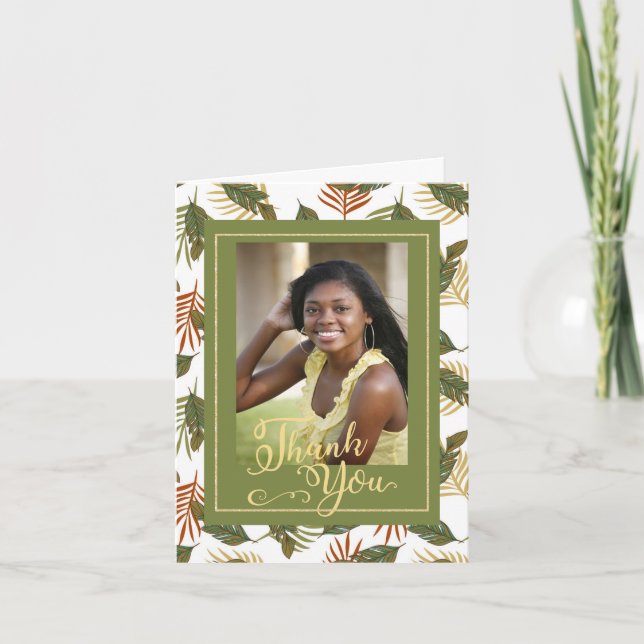 African American Graduation Folded Thank You Card (Front)