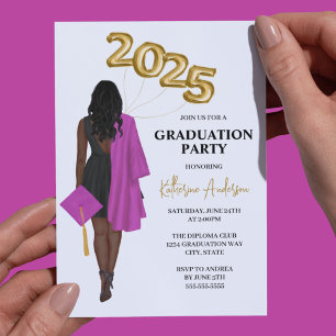 African American Graduation Invitation