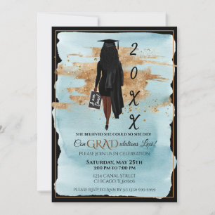 African American Graduation Invitation (Dark Skin)