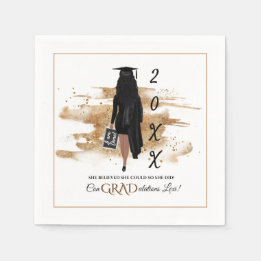 African American Graduation Invitation (Lt Skin) Napkin