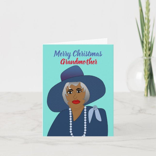 African American Grandmother Christmas  Card (Front)