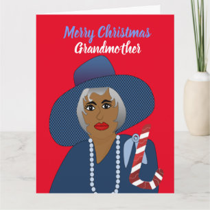 African American Grandmother Merry Christmas Card