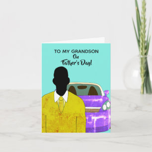 African American Grandson Suit & Tie Father's Day Card