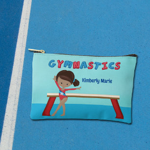 African American Gymnastics Girl Cute Custom Accessory Pouch